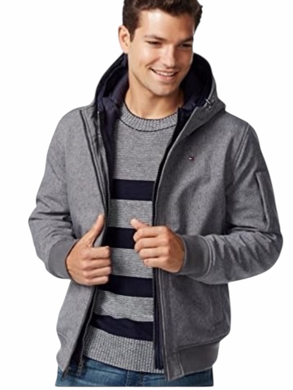 Tommy Hilfiger Soft Shell Hooded Bomber Jacket
